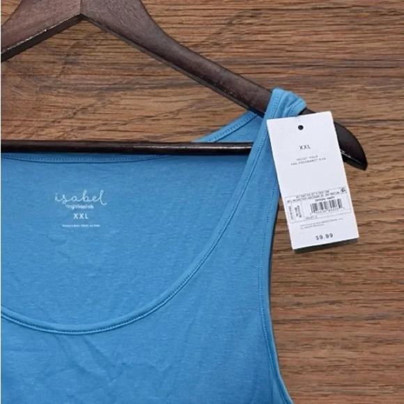 TWO Maternity Tops, XXL One Tank, One Crop Top Blue - Picture 5 of 7